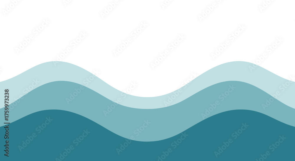 Fototapeta premium Abstract Wavy Background in Various Shades of Teal on a Black Backdrop