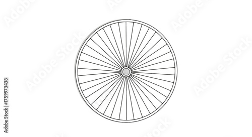 Abstract Wheel Illustration Of Bicycle, Concept Of Motion In Monochrome Presentation