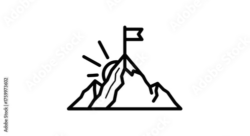 Achievement Goals Illustration: Triumph Over Challenges and Strive For Success