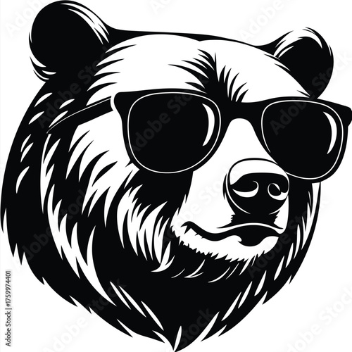 Monochrome features a bear head confidently wearing dark sunglasses