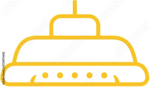 Retro hotel bell service icon clean minimalist line art vector
