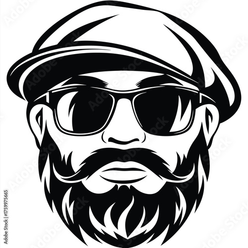 man sporting sunglasses and a newsboy cap looks bold and strong