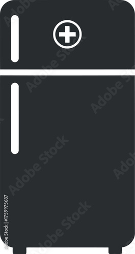 Retro fridge icon kitchen appliance vector graphic home decor vector