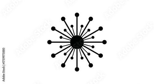 Geometric Exploding Starburst Dandelion Network Data Hub Icon