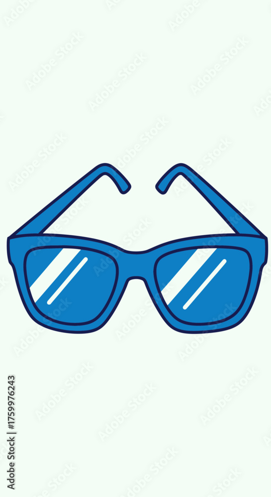 Fototapeta premium Blue Fashion Sunglasses or Eyewear Illustration