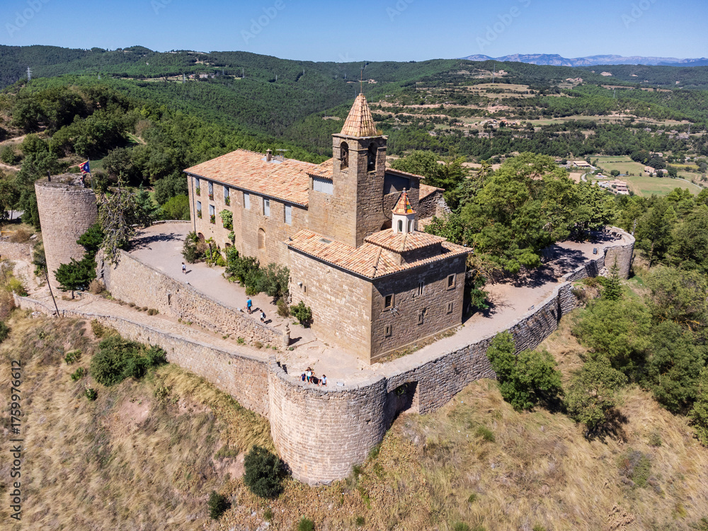 Fototapeta premium Solsona castle, Castellvell d'Olius, year 957, Solsonés region, Catalonia, Spain