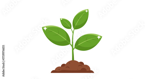 Green Seedling Plant Icon PNG – Growing Sprout Nature Clipart Graphic