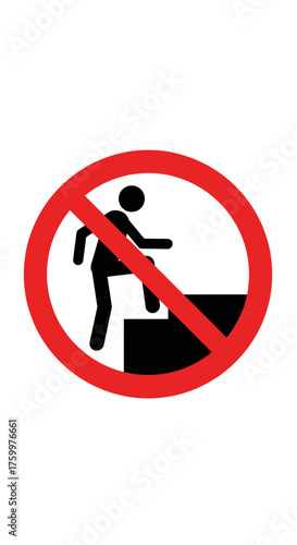 No Stepping Sign Icon PNG – Do Not Climb Warning Safety Vector