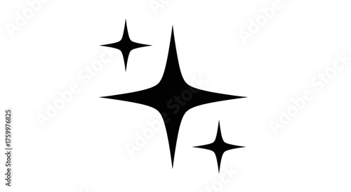 Black Sparkle Icon PNG – Shimmering Star Twinkle Clipart Graphic