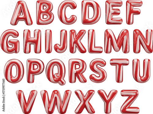 Candy Cane Alphabet Font Set