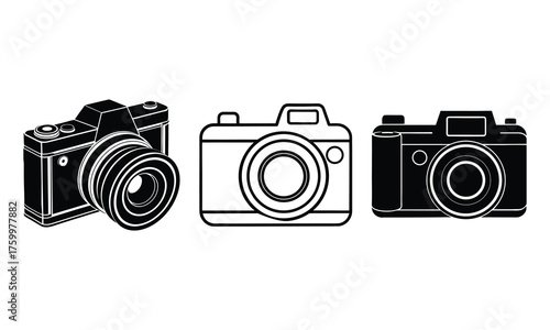 vintage photo camera vector