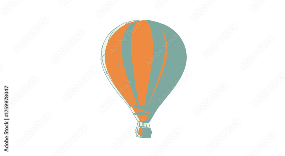Fototapeta premium Airborne Adventure: A Colorful Hot Air Balloon Ascending Against The Obsidian Sky