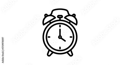 Alarm Clock Silhouette On Black Background Denoting Punctuality and Timeliness Concept