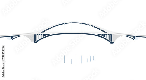 Architectural Illustration Depicting Modern Bridge Design on Black Background