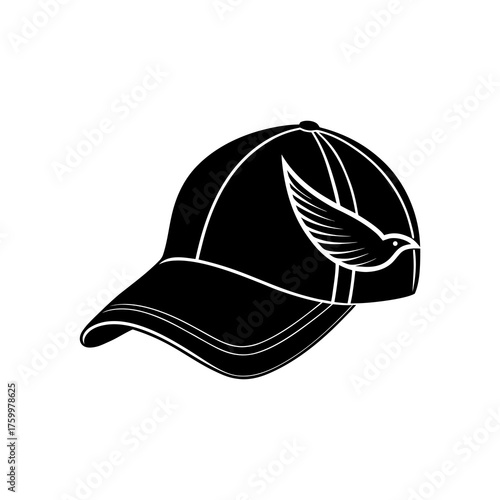 Silhouette Of Billed Cap Vector Clipart