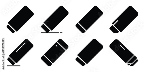 eraser minimal flat icon set