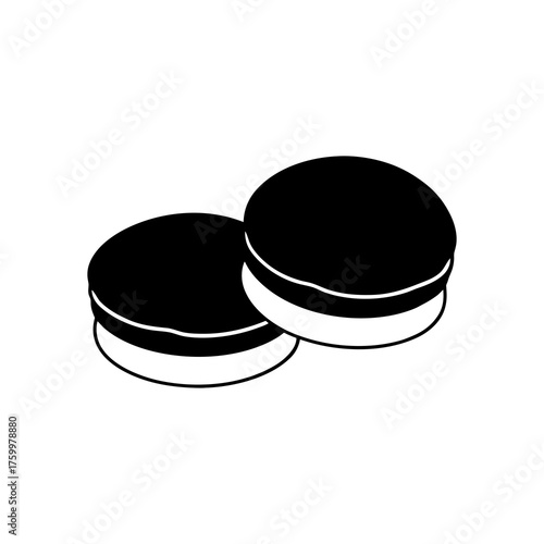 Silhouette Of Macarons Vector Clipart On White Background