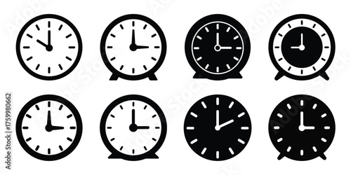 clock minimal flat icon set