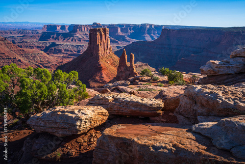 hiking to marlboro point near dead horse point state park in utah, usa