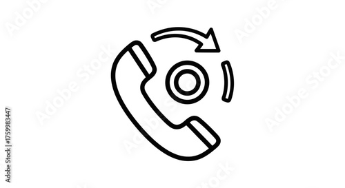 Call Flow Icon Representing Communication and Support Symbol Graphic on Dark Background