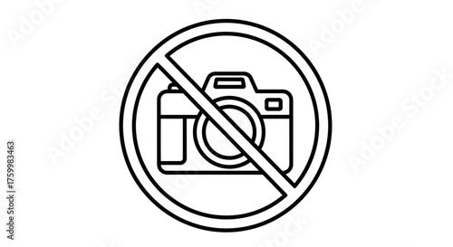 Camera Forbidden Concept Symbolic Depiction Photography Ban Monochrome Style Prohibited Sign