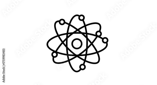 Atomic Structure Depiction On Black Background Ready For Educational And Scientific Use