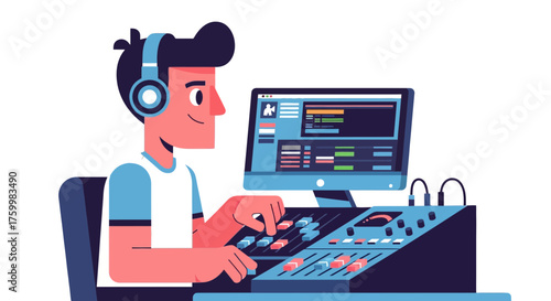 Audio Engineer Crafting Modern Music With Studio Technology and Passionate Commitment