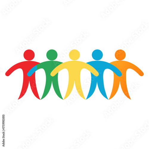 Inclusive society abstract human chain design community togetherness vector illustration