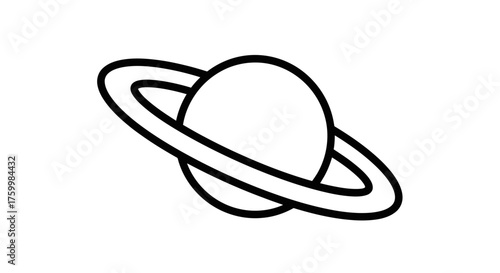 Celestial Body Artwork: Captivating Illustration of a Ringed Planet Against Dark Backdrop