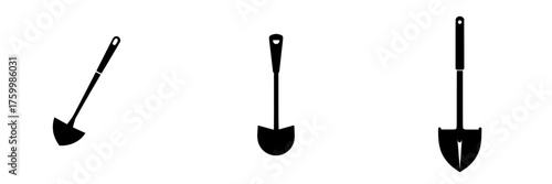 Different types of gardening tools in silhouette form representing various gardening tasks and activities