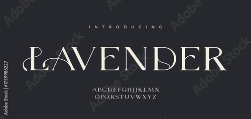 Elegant logo font. Classic luxury typescript with serifs and flowing lines. Typography for fashion logos, wedding invitations, and cards. Vintage calligraphy. Vector collection