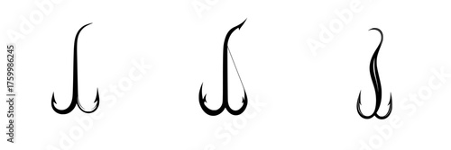 Creative display of fishing hooks showcasing different styles and designs emphasizing their sharpness and utility