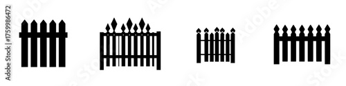 Variety of fence designs showcasing unique styles and shapes in a minimalist layout for outdoor spaces