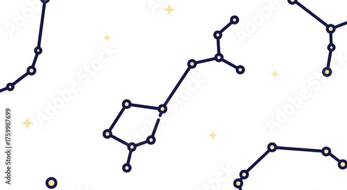 Celestial Constellation Illustration With Stars And Dark Background Modern Design