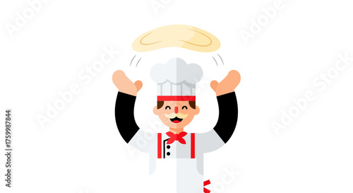 Chef Showing Skills By Tossing The Pizza Dough In The Air For Delicious Italian Pizza
