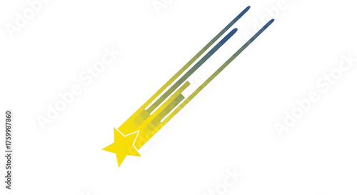 Celestial Stellar Formation Depicting a Bright Yellow Star Traversing Across the Darkness