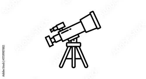 Celestial Viewer Depicted As a Sleek Outline, Ideal for Exploring Space and Astronomy