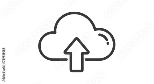Cloud Computing Icon Upload Symbol Against A Striking Black Background Presentation