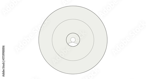 Conceptual Abstract Composition With Concentric Circles And The Silhouette of A Person