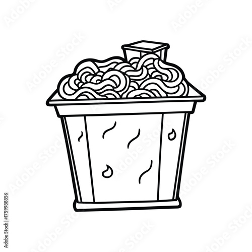 Compost Bin With Swirling Organic Matter Vector