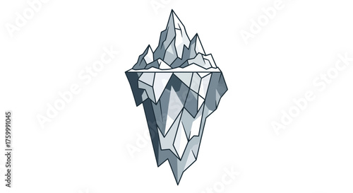 Conceptual Graphic of the Hidden Potential and Vastness Displayed in an Iceberg in Black