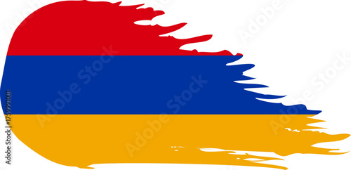 Armenia comet flag fly, grunge brush vector