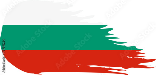 Bulgaria comet flag fly, grunge brush vector