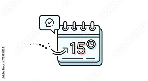 Confirmed Event Reminder Stylized Calendar: Time-Sensitive Notification on Black Background