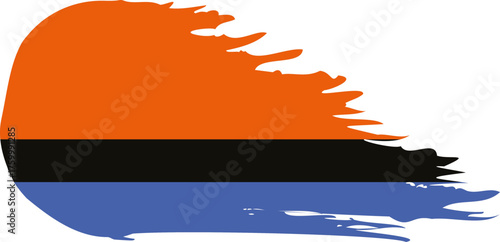 Chagos Islands comet flag fly, grunge brush vector