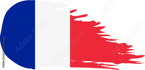 France comet flag fly, grunge brush vector