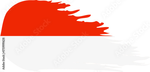 Indonesia comet flag fly, grunge brush vector