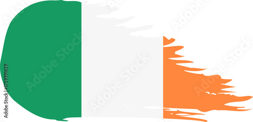 Ireland comet flag fly, grunge brush vector