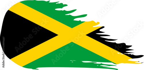 Jamaica comet flag fly, grunge brush vector