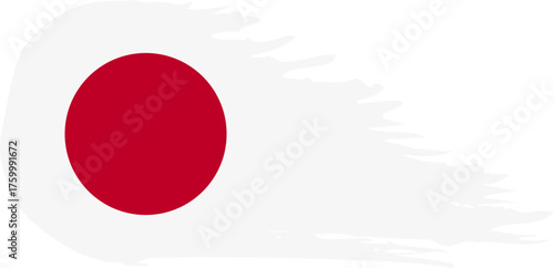 Japan comet flag fly, grunge brush vector